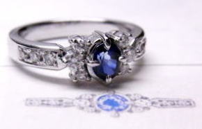 サファイヤリング　手作り　宝石工房ながお