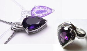 アメシストペンダント　手作り　宝石工房ながお