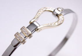 馬蹄バングル　手作り作品　宝石工房ながお