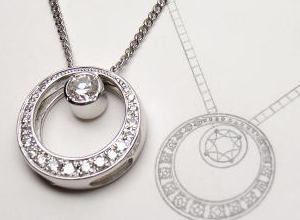 ダイヤペンダント0.308ｃｔ　ｐｔ850　宝石工房ながお