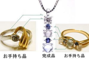 ブラックオパールの指輪　オーダーメイド　宝石工房ながお