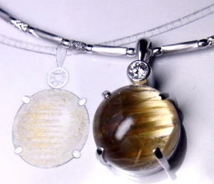 ルチルペンダント　手作り　宝石工房ながお