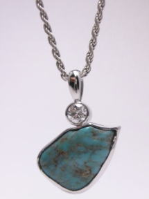 トルコ石ペンダント　手作り作品　宝石工房ながお