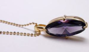紫石ペンダント　手作り作品　宝石工房ながお