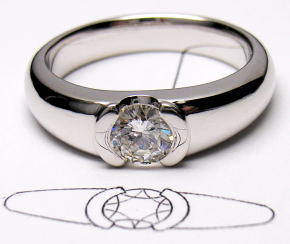 ダイヤリング　0.469ｃｔ　手作りリフォーム作品