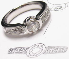 ダイヤリング　0.77ｃｔ　手作り