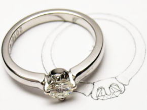 ダイヤリング　0.38ｃｔ　手作り