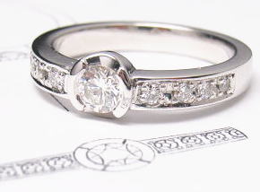 ダイヤリング　0.24ｃｔ　ダイヤが大きく見える