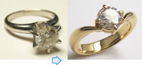 １カラットダイヤリング　手造りリフォーム