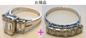 1ct角ダイヤリング　リフォーム前