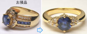 サファイヤリング　宝石工房ながお