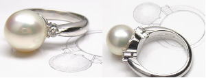 南洋白真珠の指輪　オーダーメイド　宝石工房ながお