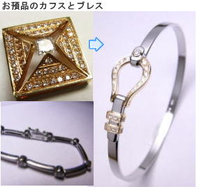 馬蹄バングル　手作り作品　宝石工房ながお