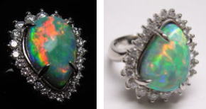 ブラックオパールリング　オーダーメイド　宝石工房ながお