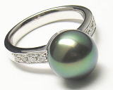 黒真珠リングをオーダーメイド　宝石工房ながお