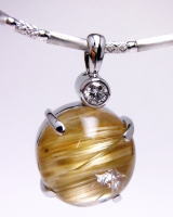 ルチルペンダント　手作り　宝石工房ながお