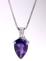 アメシストペンダント　手作り　宝石工房ながお