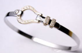 馬蹄バングル　手作り作品　宝石工房ながお