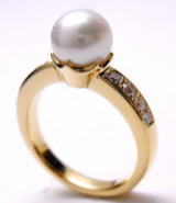 アコヤ真珠の指輪　手作り　宝石工房ながお