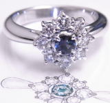 アレキサンドライトの指輪　手作り作品　宝石工房ながお