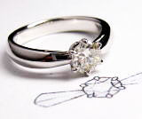 ダイヤリング0.557ｃｔ　爪の小さい指輪