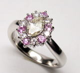 マーキスカットダイヤリング0.47ｃｔ　手造り