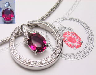 付替えできるペンダント　ルビー　宝石工房ながお