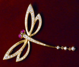 トンボのブローチ　オーダーメイド　宝石工房ながお