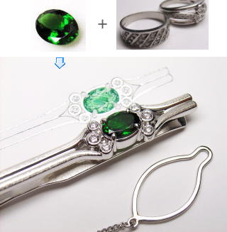 溶かしてリフォーム　グリーントルマリンタイバー　宝石工房ながお