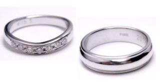 デザインの違う結婚指輪　オーダーメイド　宝石工房ながお