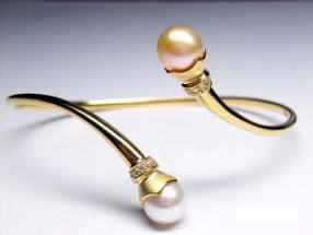 ツインパールのバングル　宝石工房ながお