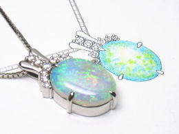 オパールペンダント　オーダーメイド　宝石工房ながお