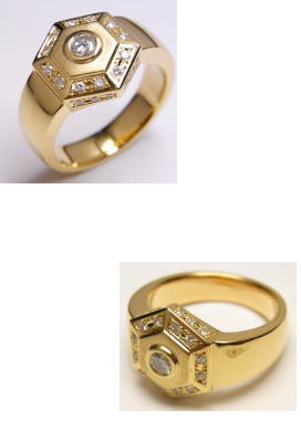 18金印台リング　オーダーメイド　宝石工房ながお