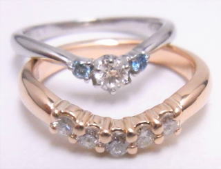 ピンクゴールドダイヤリング　手作り　宝石工房ながお