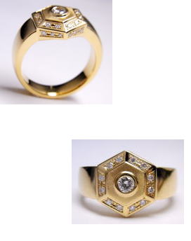 18金印台リング　オーダーメイド　宝石工房ながお