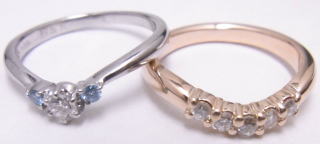 結婚10周年のⅤ字リング　宝石工房ながお