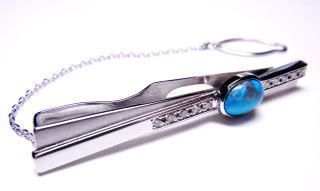 トルコ石でタイバー　オーダーメイド　宝石工房ながお