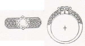 1ctのダイヤリング　パヴェ留め　宝石工房ながお