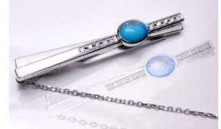 トルコ石でタイバー　オーダーメイド　宝石工房ながお