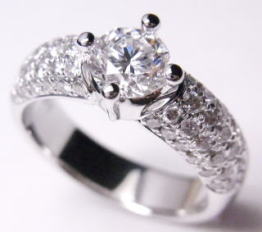 1ctのダイヤリング　パヴェ留め　宝石工房ながお