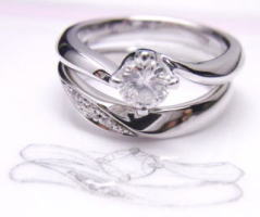 重ね着けできる　結婚指輪　オーダーメイド　宝石工房ながお