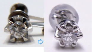 イヤリングをピアスに加工　宝石工房ながお