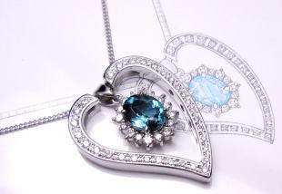 リーフ型着せ替えペンダント　宝石工房ながお