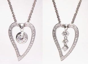 リーフペンダント　中石取替　宝石工房ながお