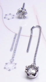 ダイヤピアス　オーダーメイド　宝石工房ながお