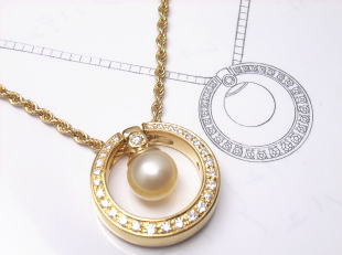 丸型取替ペンダント　パール　宝石工房ながお