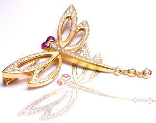 トンボのブローチオーダーメイド　宝石工房ながお