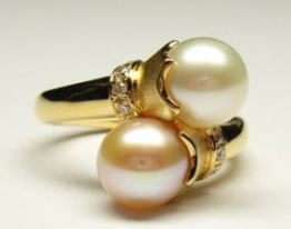双子のパールリング　宝石工房ながお
