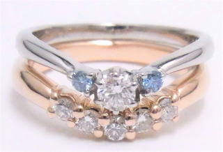 重ね着けできるようデザインした指輪　宝石工房ながお