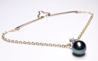 黒真珠のタイハンガーオーダーメイド　宝石工房ながお